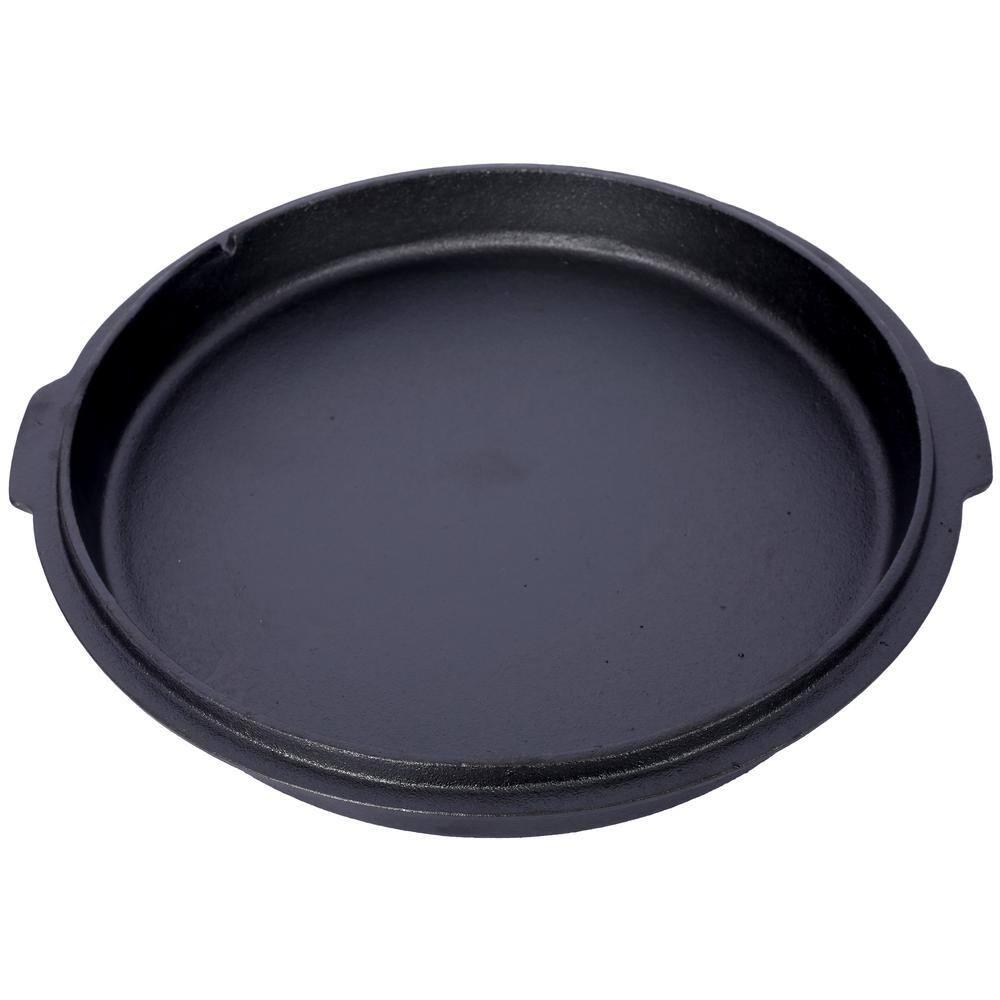 6 qt. Round Pre-Seasoned Cast Iron Dutch Oven in Black with Skillet Lid and Leg Base for Camping Fireplace Cooking BBQ