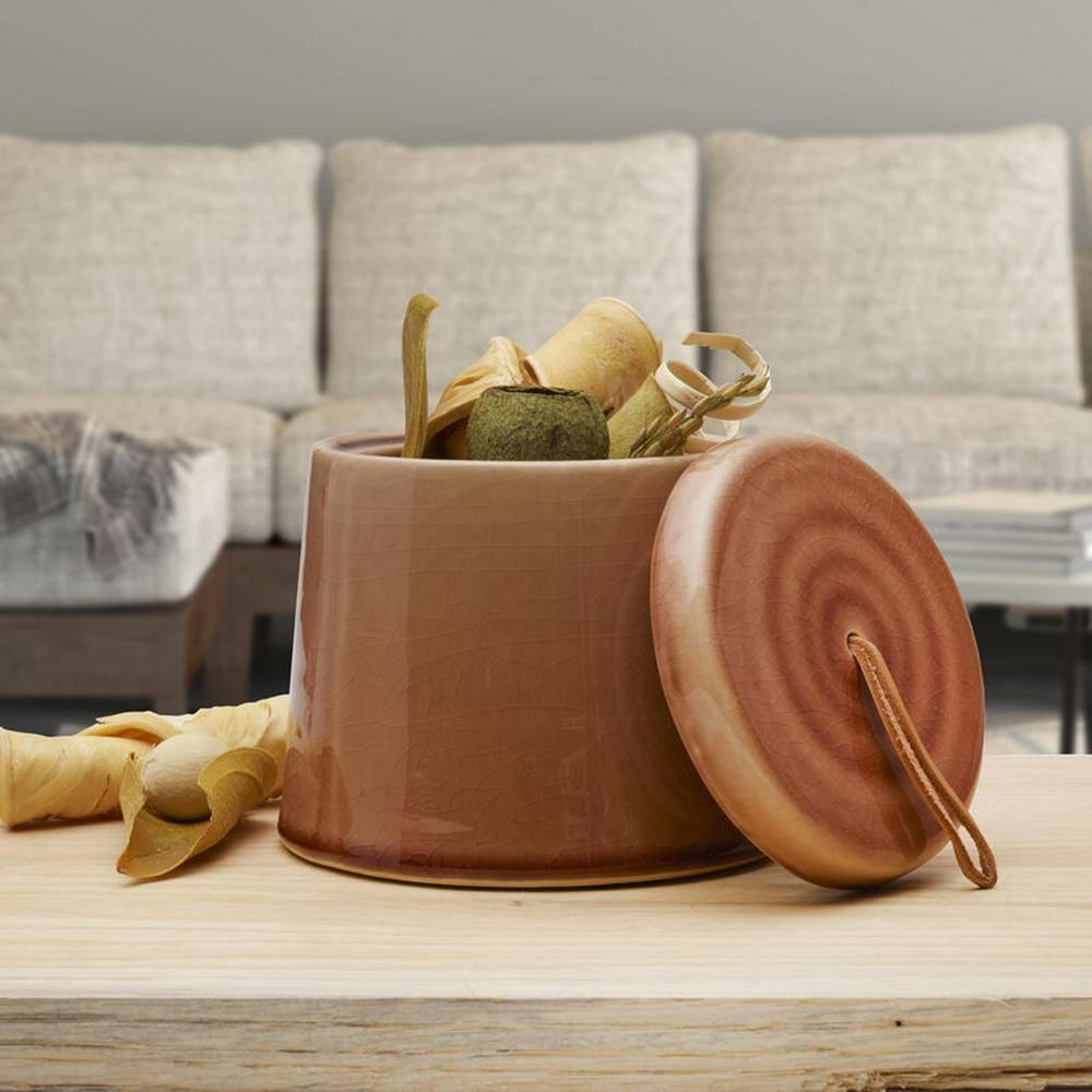 Mikasa Mikasa Oasis 5 in. Ceramic Vase with Lid