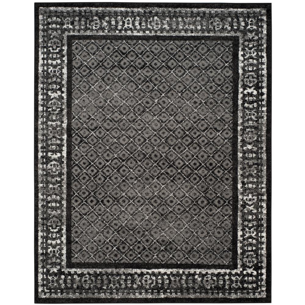 Adirondack ADR110 Machine Made Indoor Area Rug - Black/Silver - 9'x12' - Safavieh