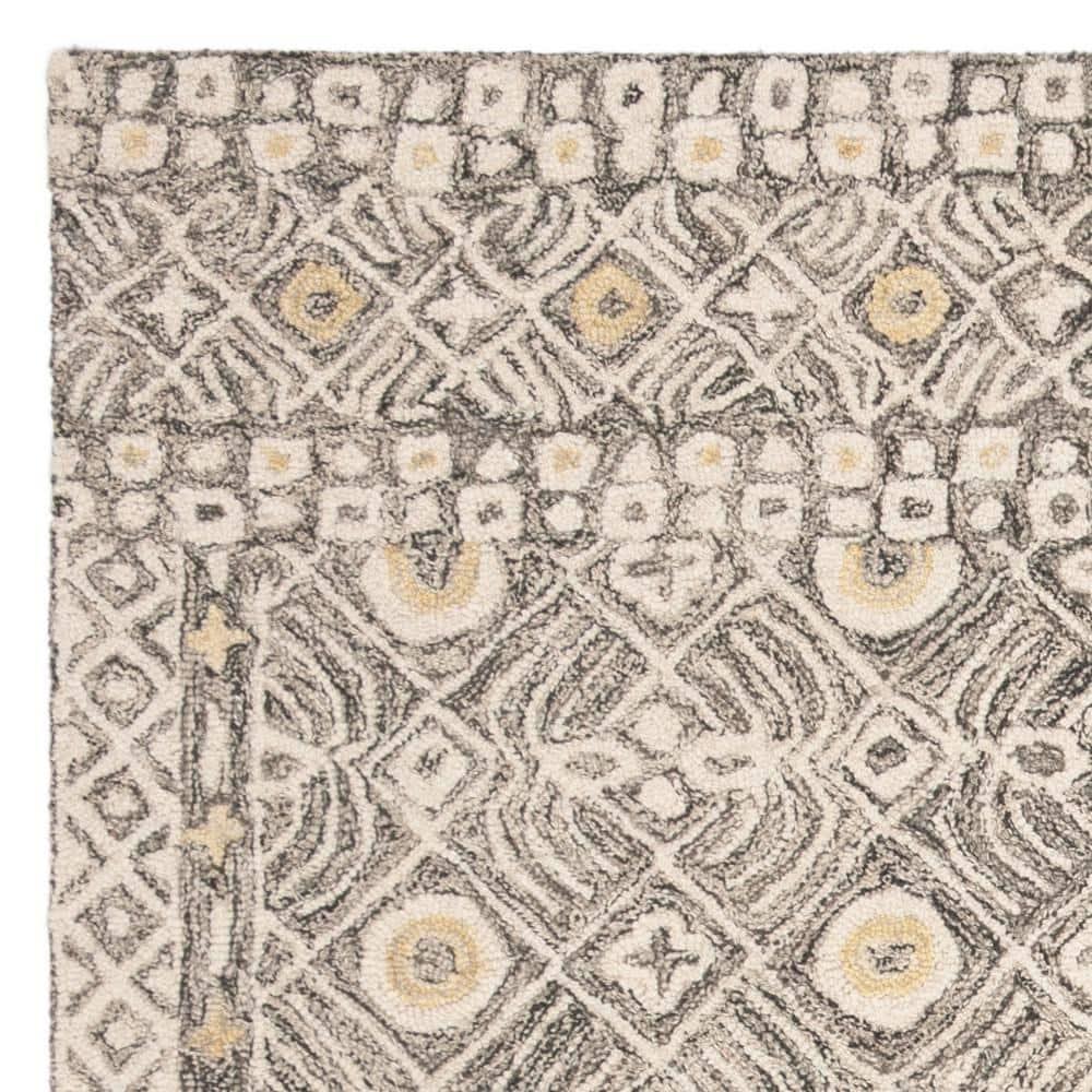 Micro-Loop MLP801 Hand Tufted Area Rug - Charcoal/Ivory - 5'x5' - Safavieh.