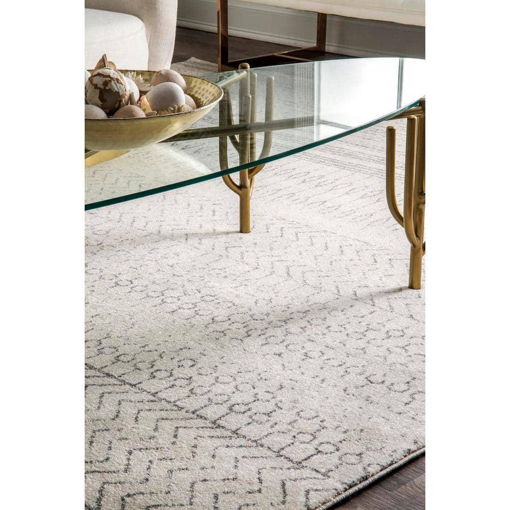 Nuloom Nova Striped 4x6 Indoor Area Rug for Living Room Bedroom Dining Room Kitchen, Grey/Off White