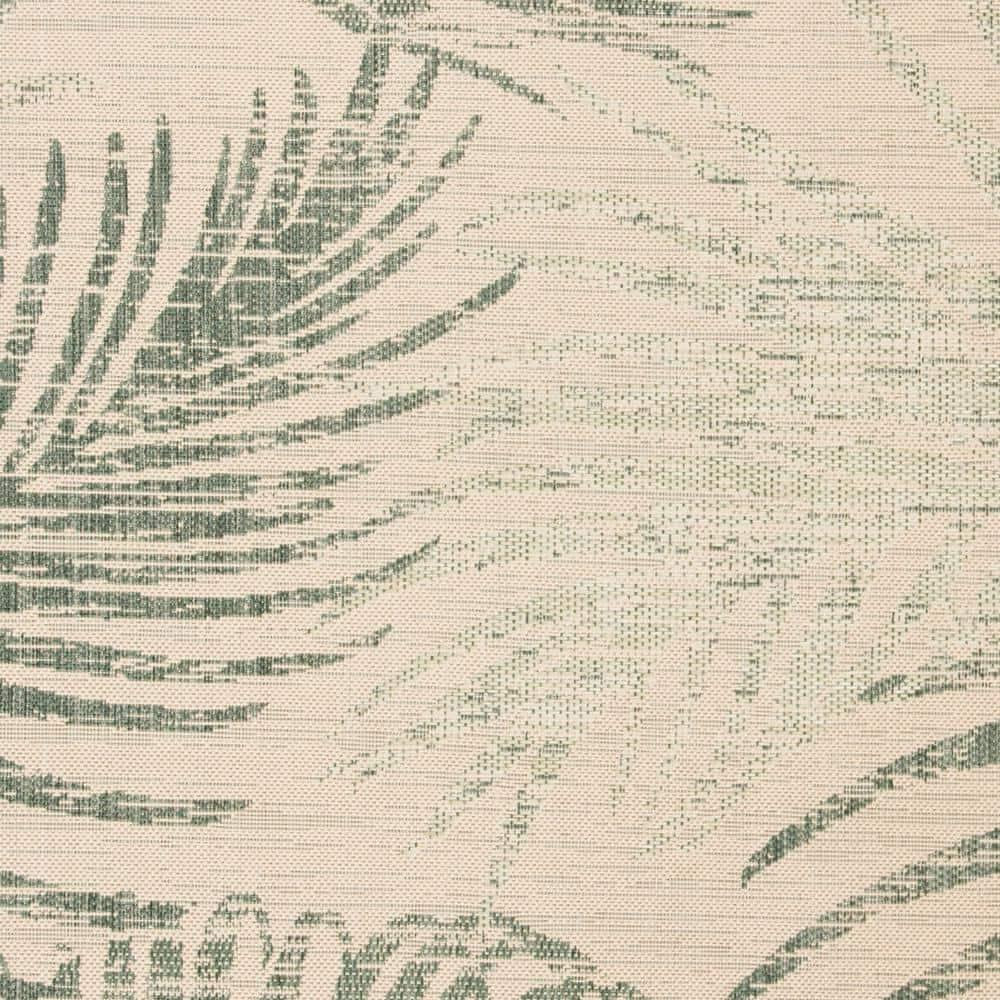 Courtyard CY7557 Power Loomed Indoor/Outdoor Area Rug - Beige/Green - 6'7"x6'7" - Safavieh.