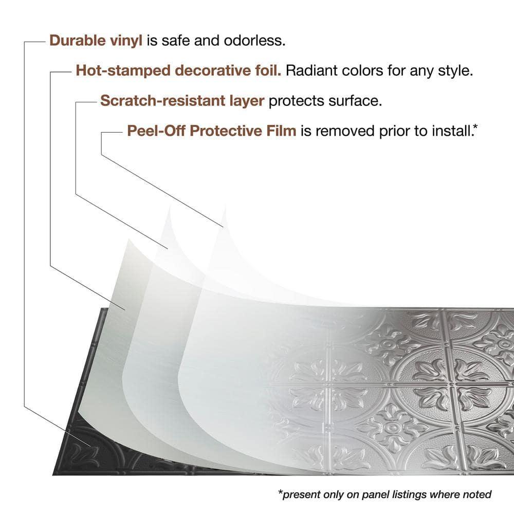 Traditional 24'' L x 24'' W Textured Vinyl Drop-In Ceiling Tile