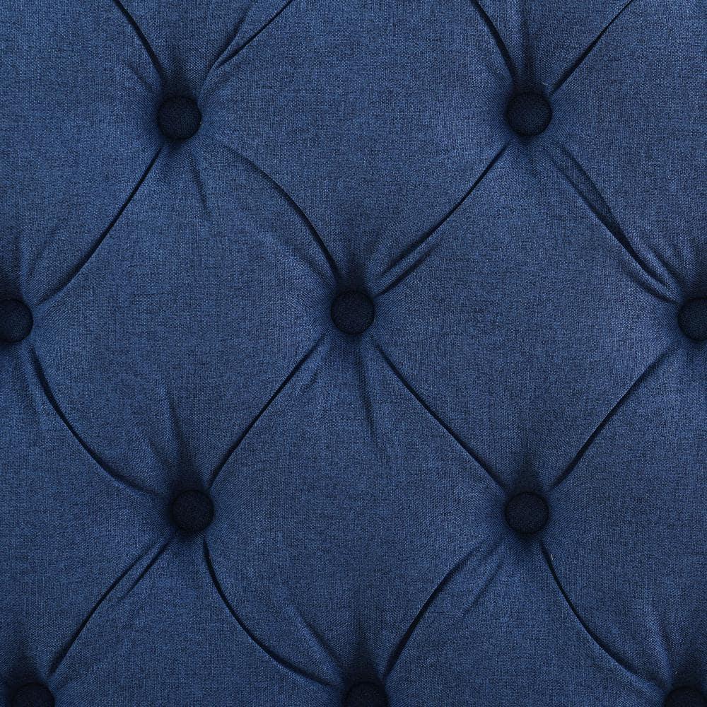 Marcella Tufted Wingback King Bed Dark Sapphire Blue