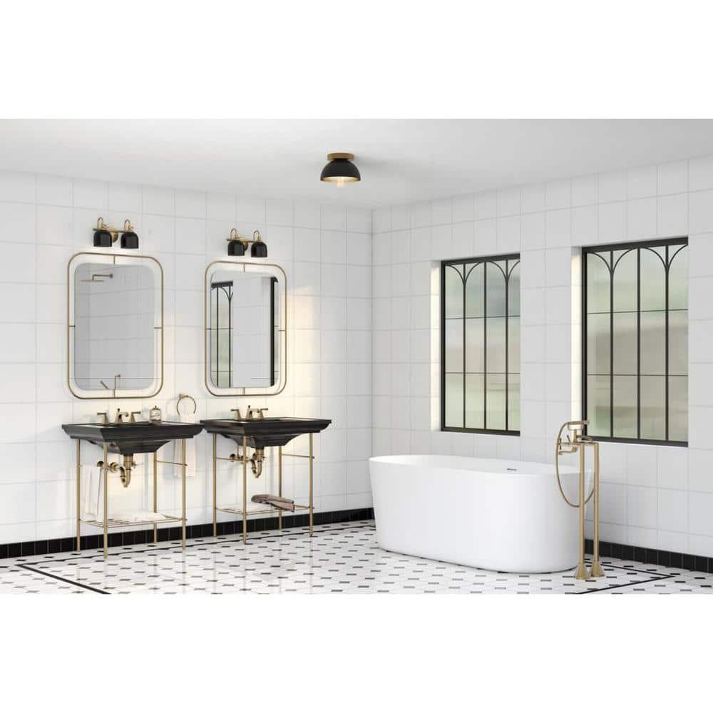 Eva Collection One-Light Matte Black Mid-Century Modern Flush Mount Light