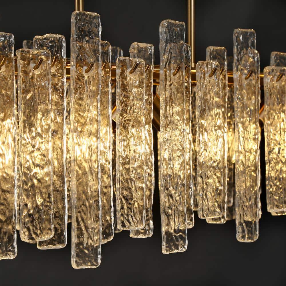 LNC Modern 6-Light 39" W. Glass Island Chandelier for Kitchen Island Dining Room - 39" W x 9.8" H x 9.9" D