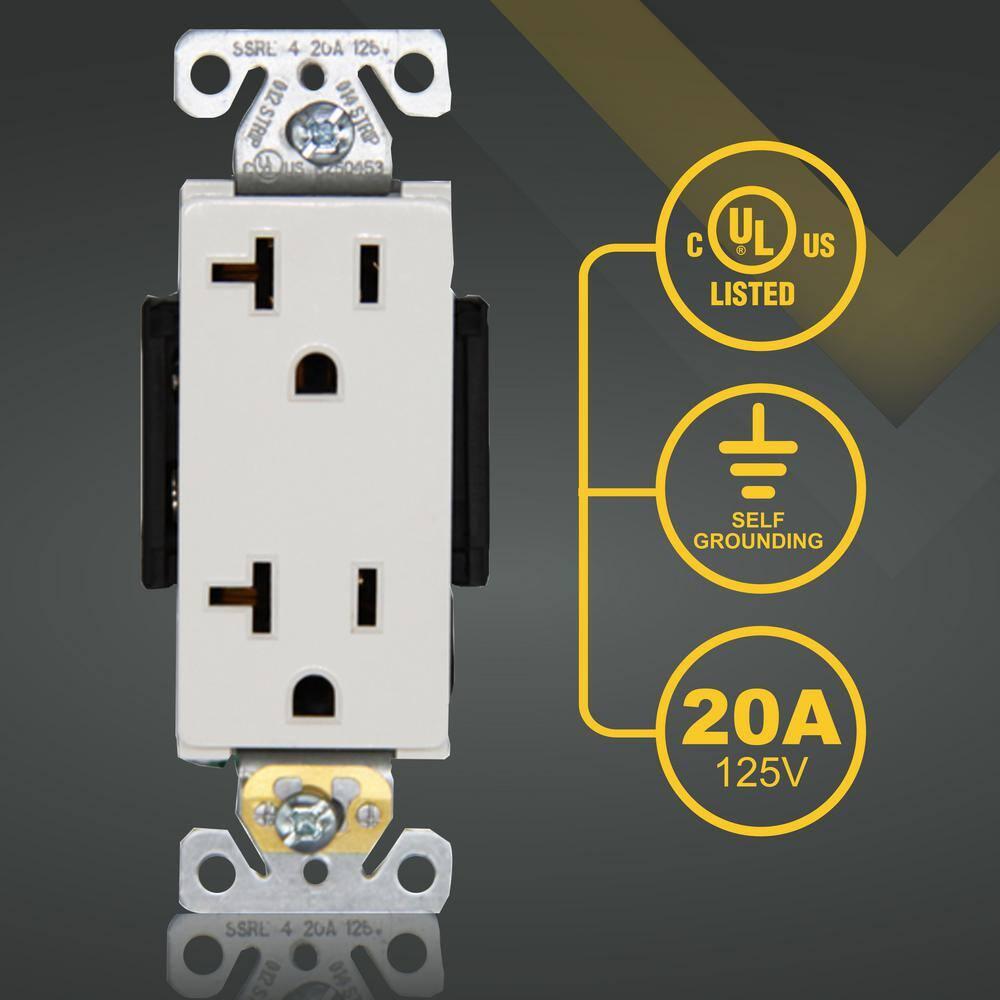 Faith SSRE4-WH-10 20 Tamper Resistant Decorator Outlet