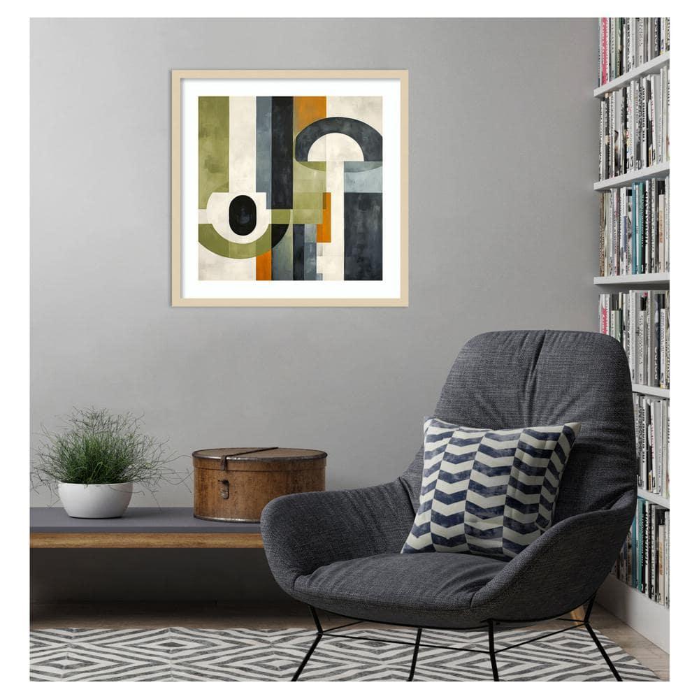Amanti Art 25"x25" Sage Green Midcentury I by Irena Orlov Wood Framed Wall Art Print