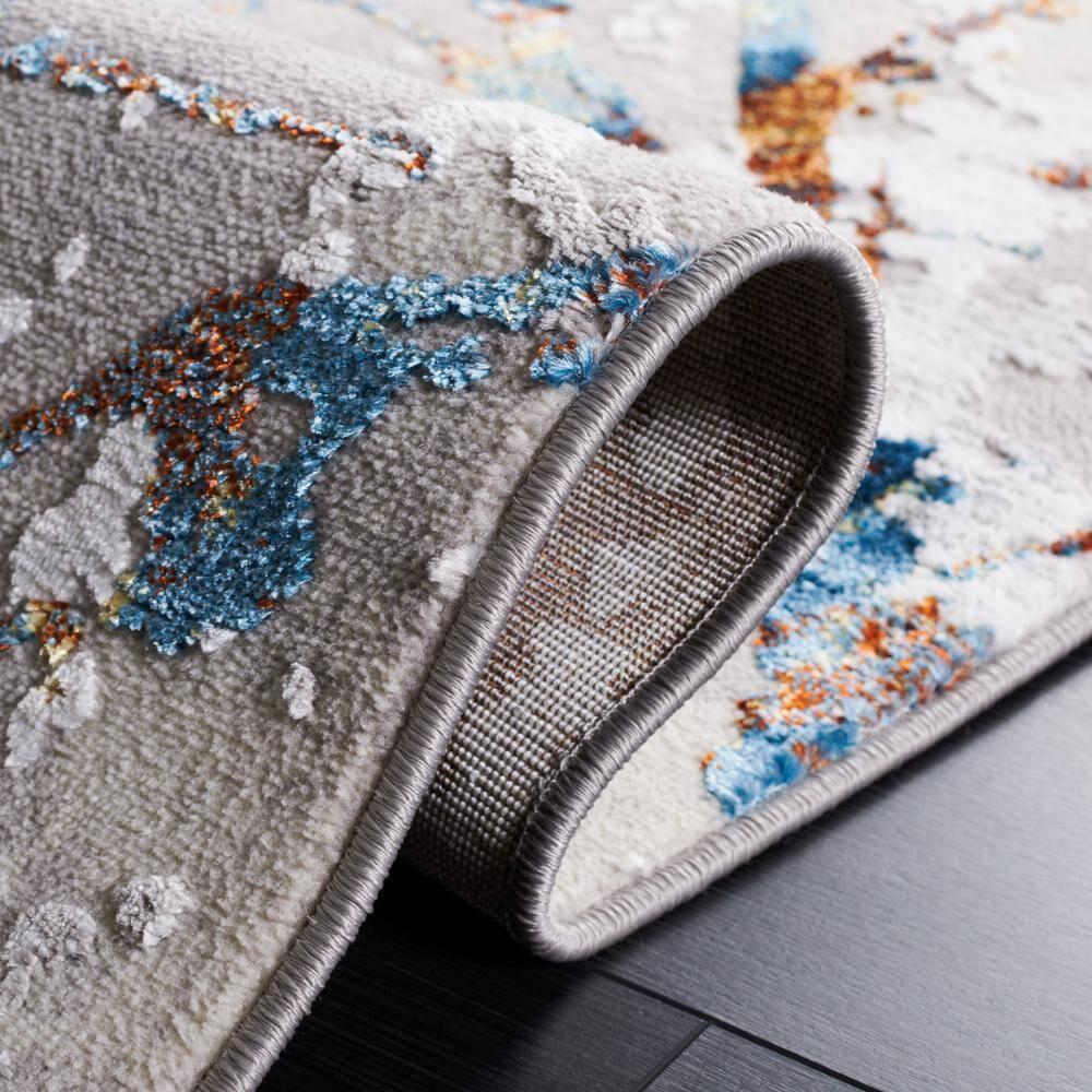 Amelia ALA293 Power Loomed Indoor Area Rug - Grey/Blue Gold - 4'5"x6'5" - Safavieh