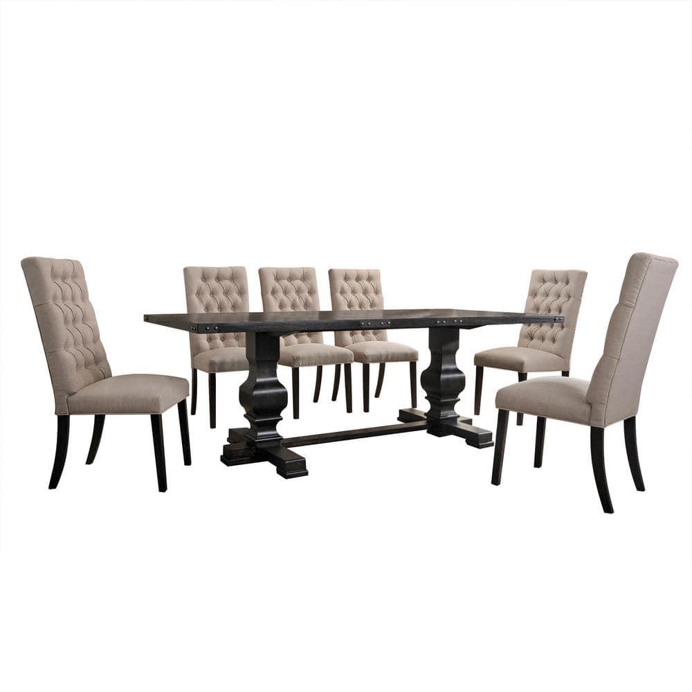 Morland Dining Table Vintage Black - Acme Furniture: Rectangular, Non-Extension, Seats 6