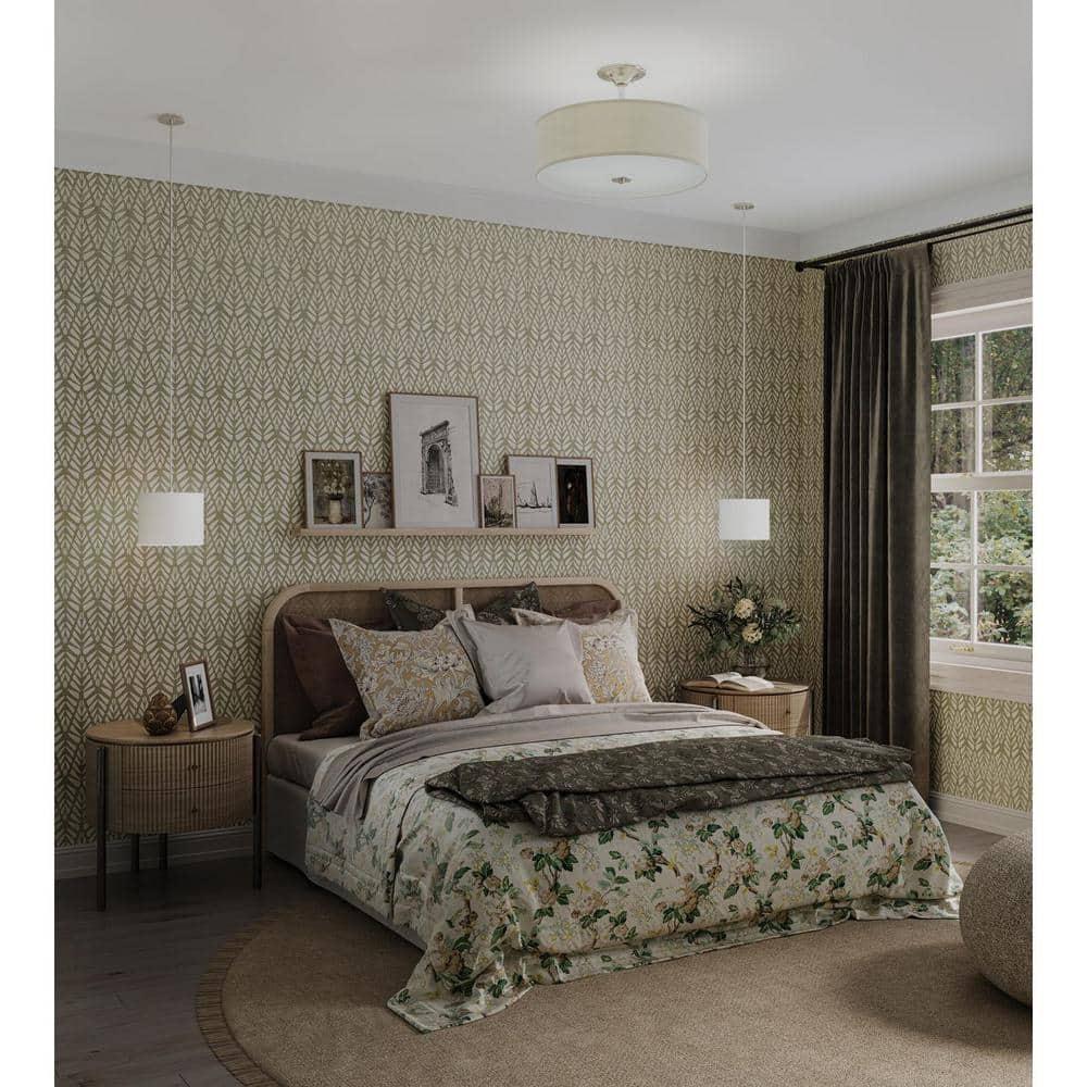 Progress Lighting Inspire Collection 3-Light Semi-Flush Mount, Brushed Nickel, Summer Linen Shade