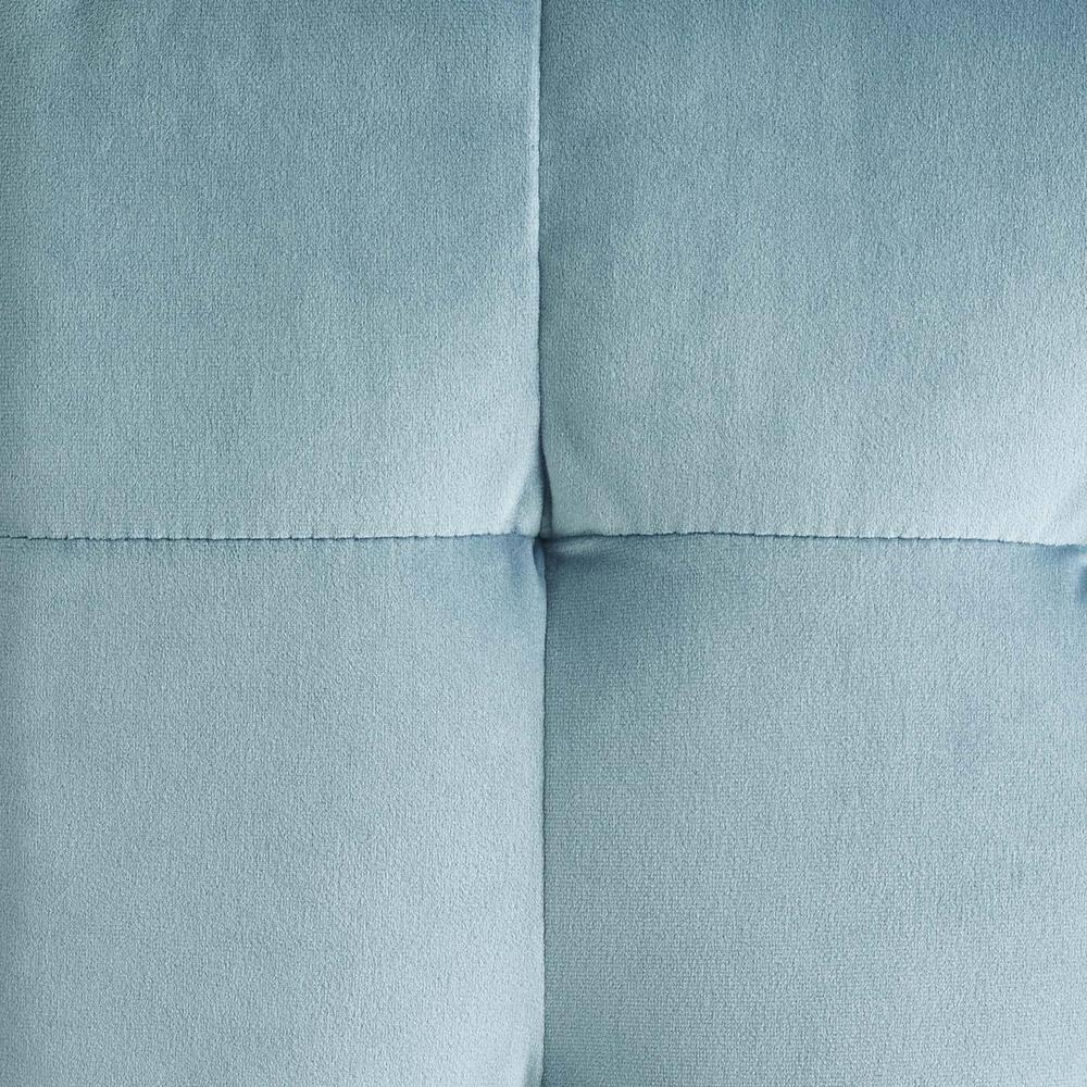 Modway Contour Tufted Cube Performance Velvet Ottoman in Light Blue