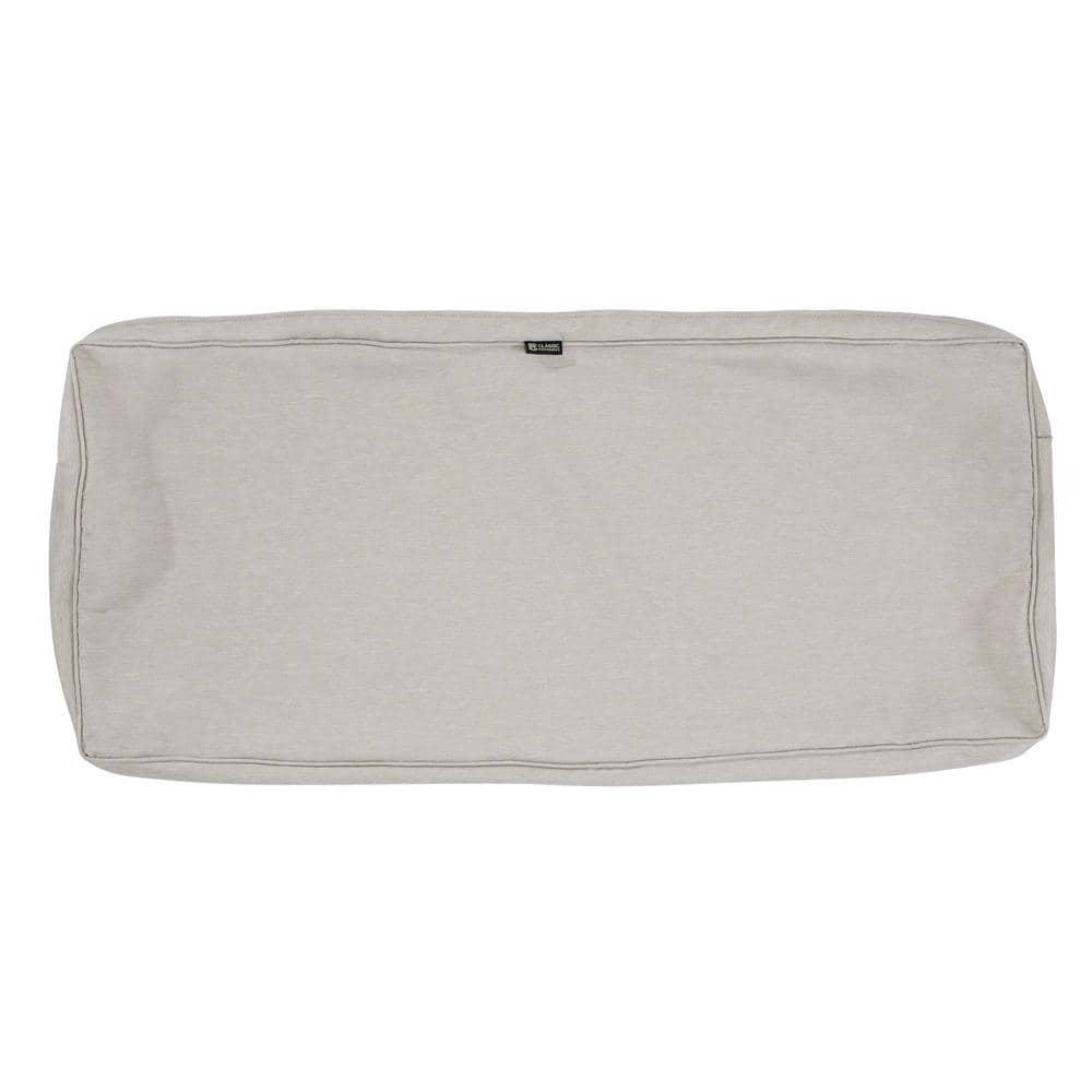 Classic Accessories Montlake FadeSafe Water-Repellent 48 x 18 x 3 Inch Outdoor Bench Cushion, Heather Grey