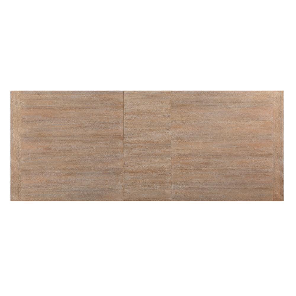 Benjara Deen 85-103 Inch Dining Table, 8 Seater, Self Storing Leaf, Brown Wood