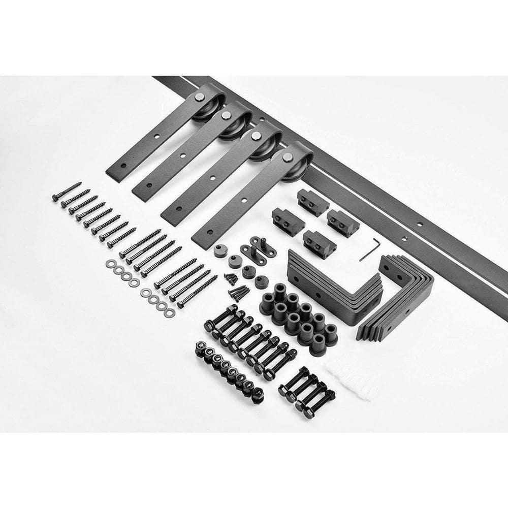 SARTODOORS Felicia Frosted Glass Barn Door with Installation Hardware Kit