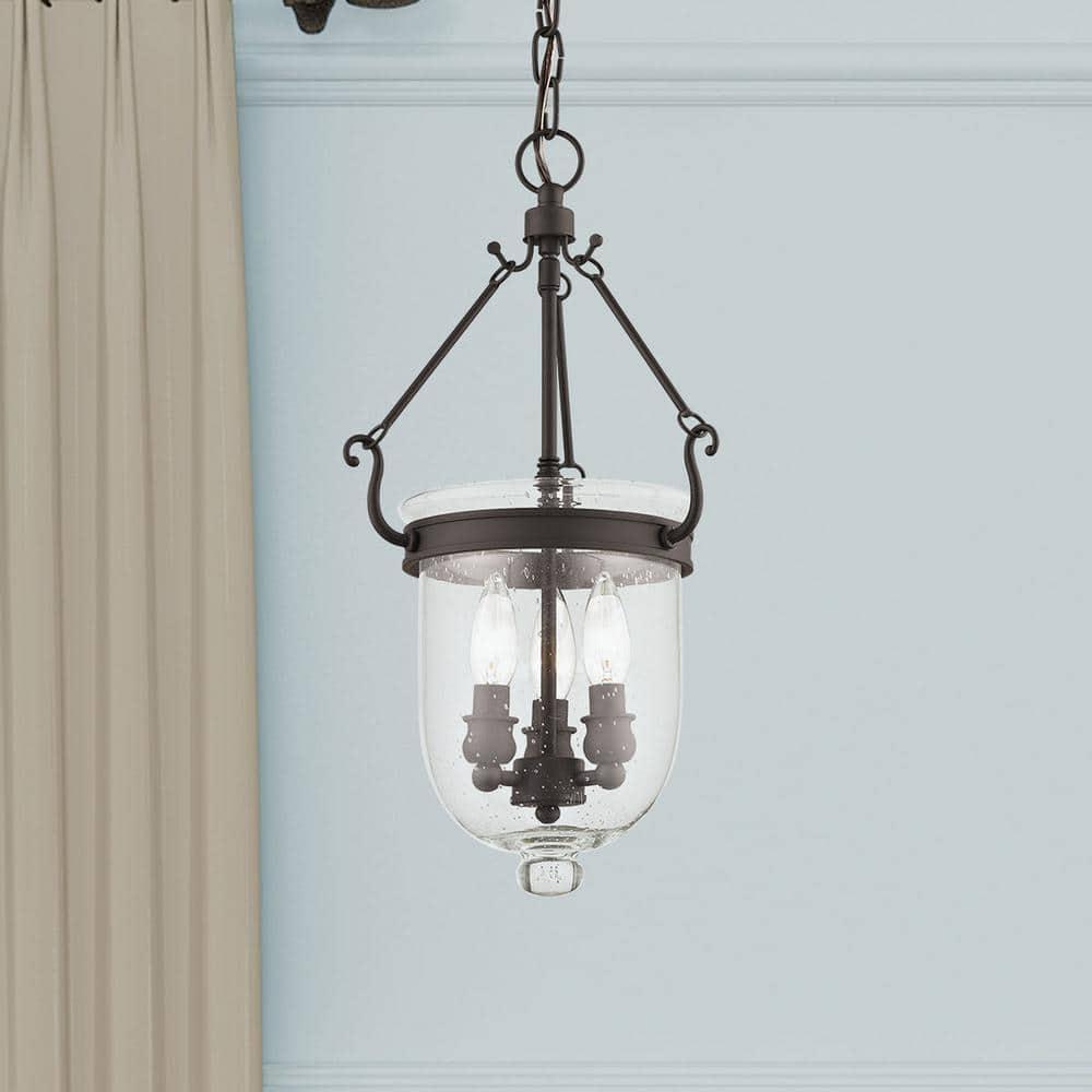 Livex Lighting Jefferson 3 Light Bronze Chain Lantern
