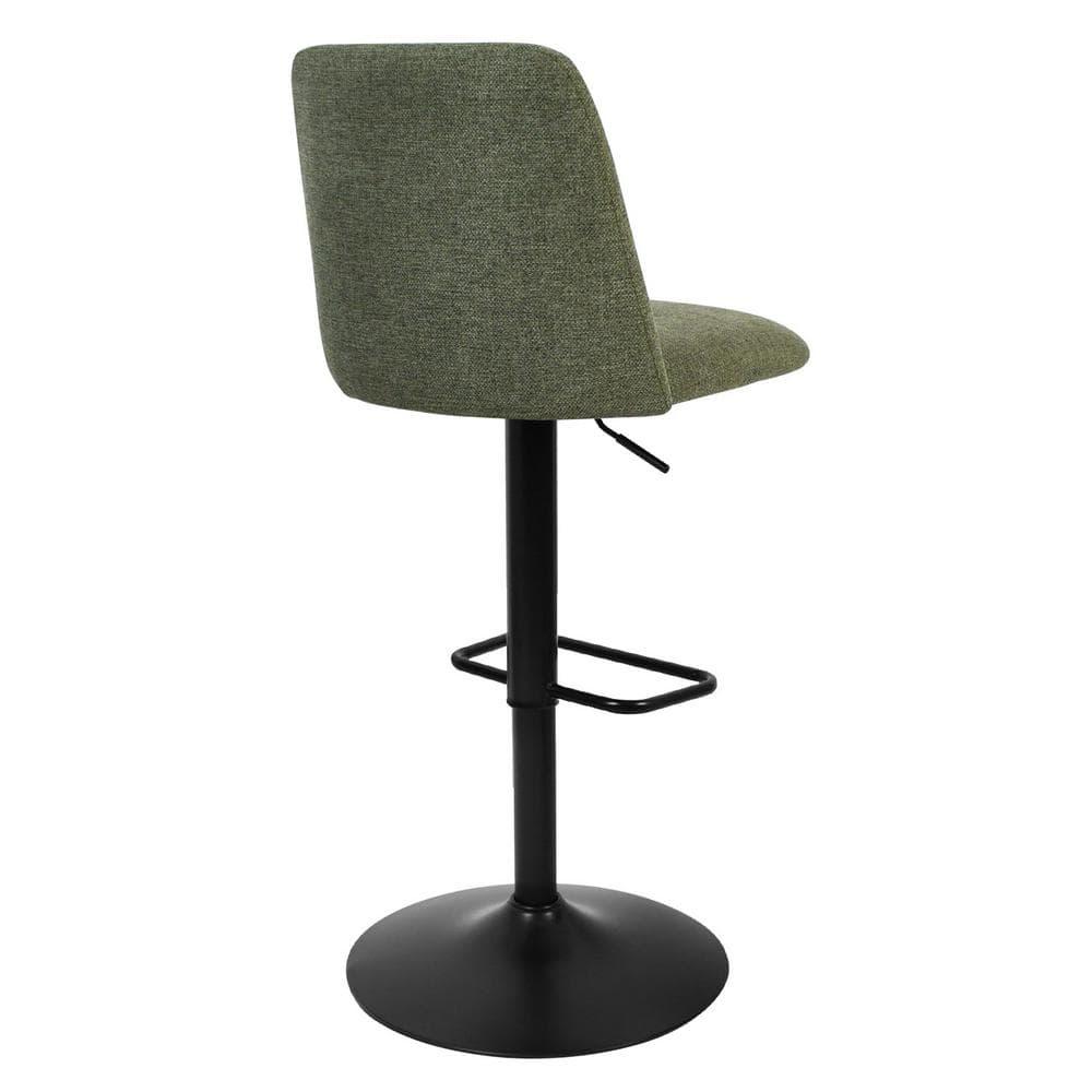 24"-33" Bruno Green Upholstered Swivel Adjustable Height Barstools (Set of 2) -Maison Boucle