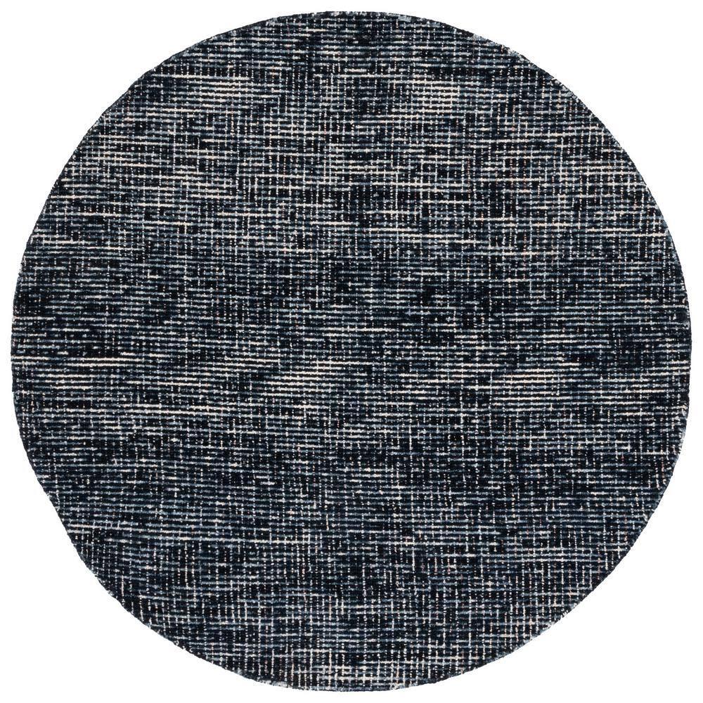 Abstract ABT468 Handmade Indoor Area Rug - Black/Grey - 6' Round - Safavieh