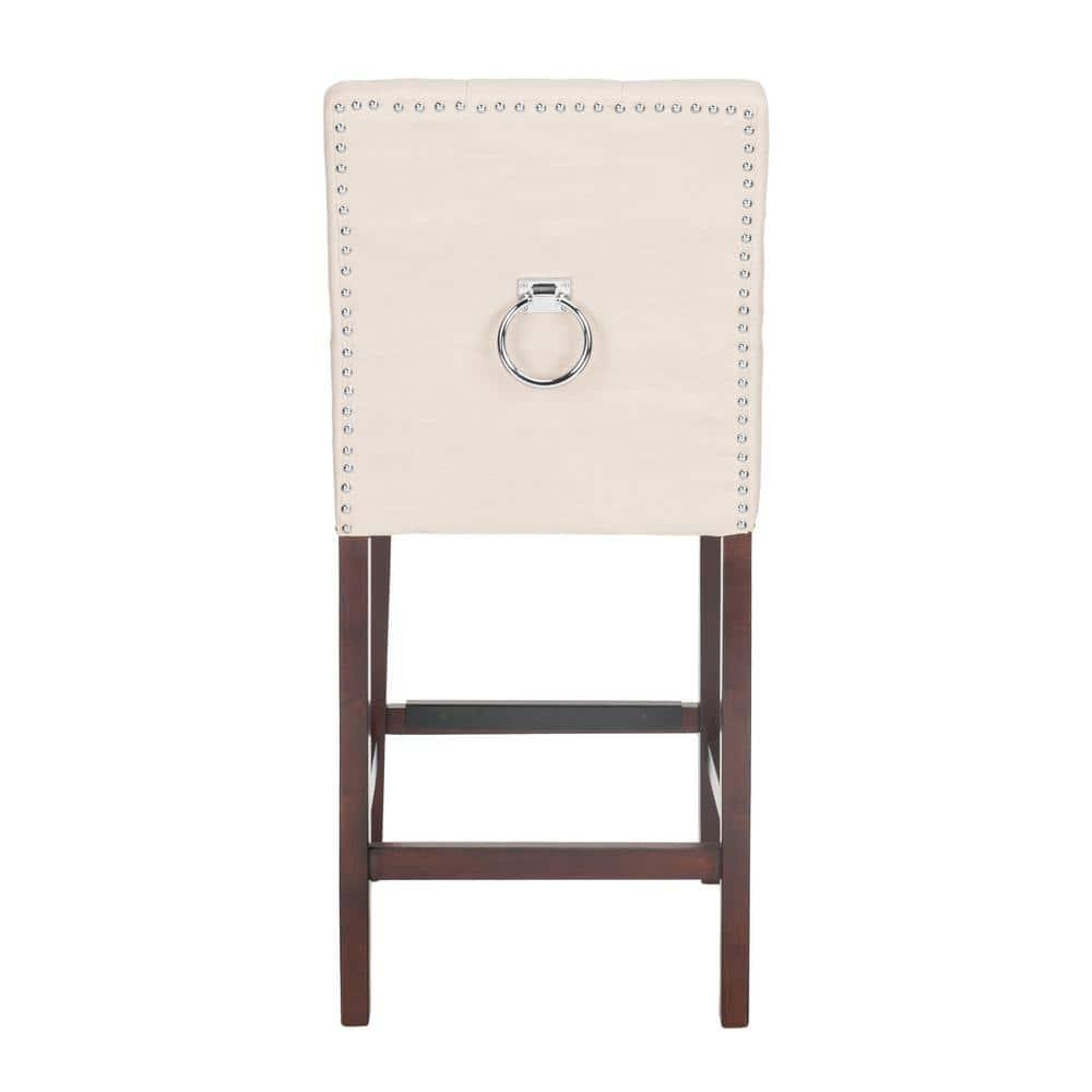 Nikita Counter Stool (Set of 2) - BST6303 - Beige/Espresso - Safavieh