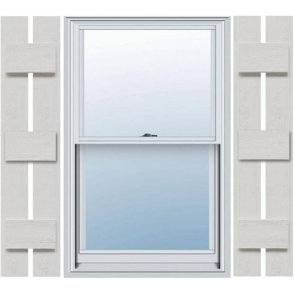 Ekena Millwork Timberthane Faux Rustic Spaced Board-n-Batten Faux Wood Shutters