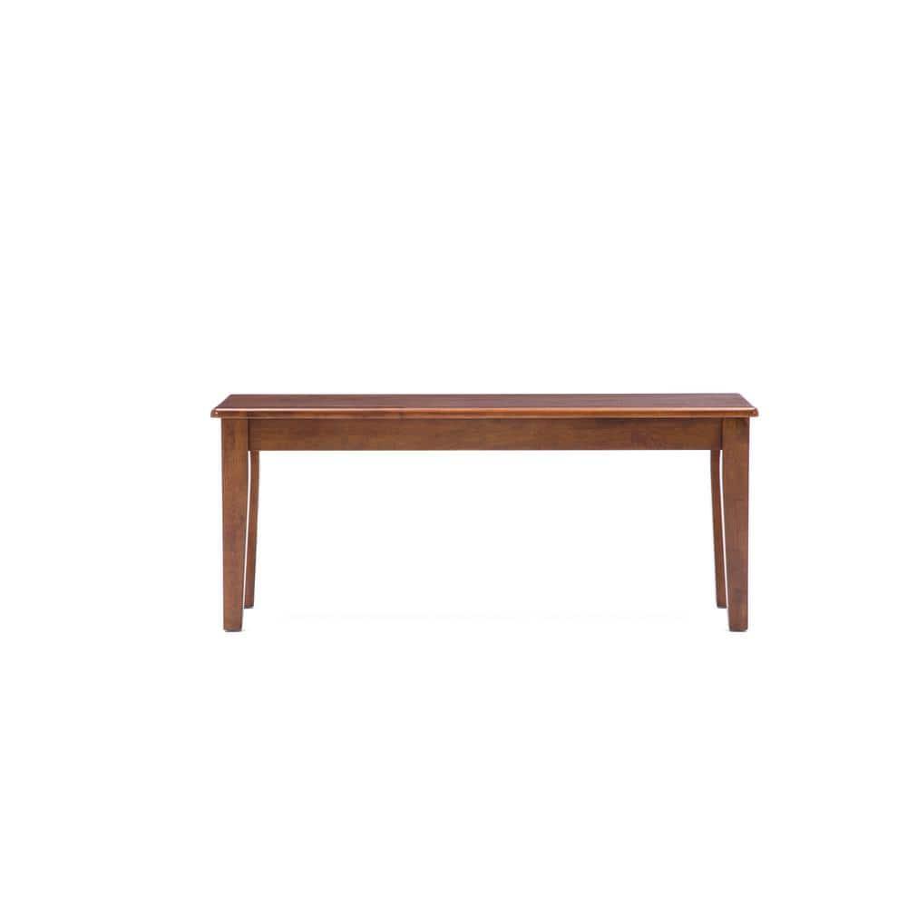 Boraam Shaker 18in Dining Height Backless Wood Dining Bench, Walnut Finish