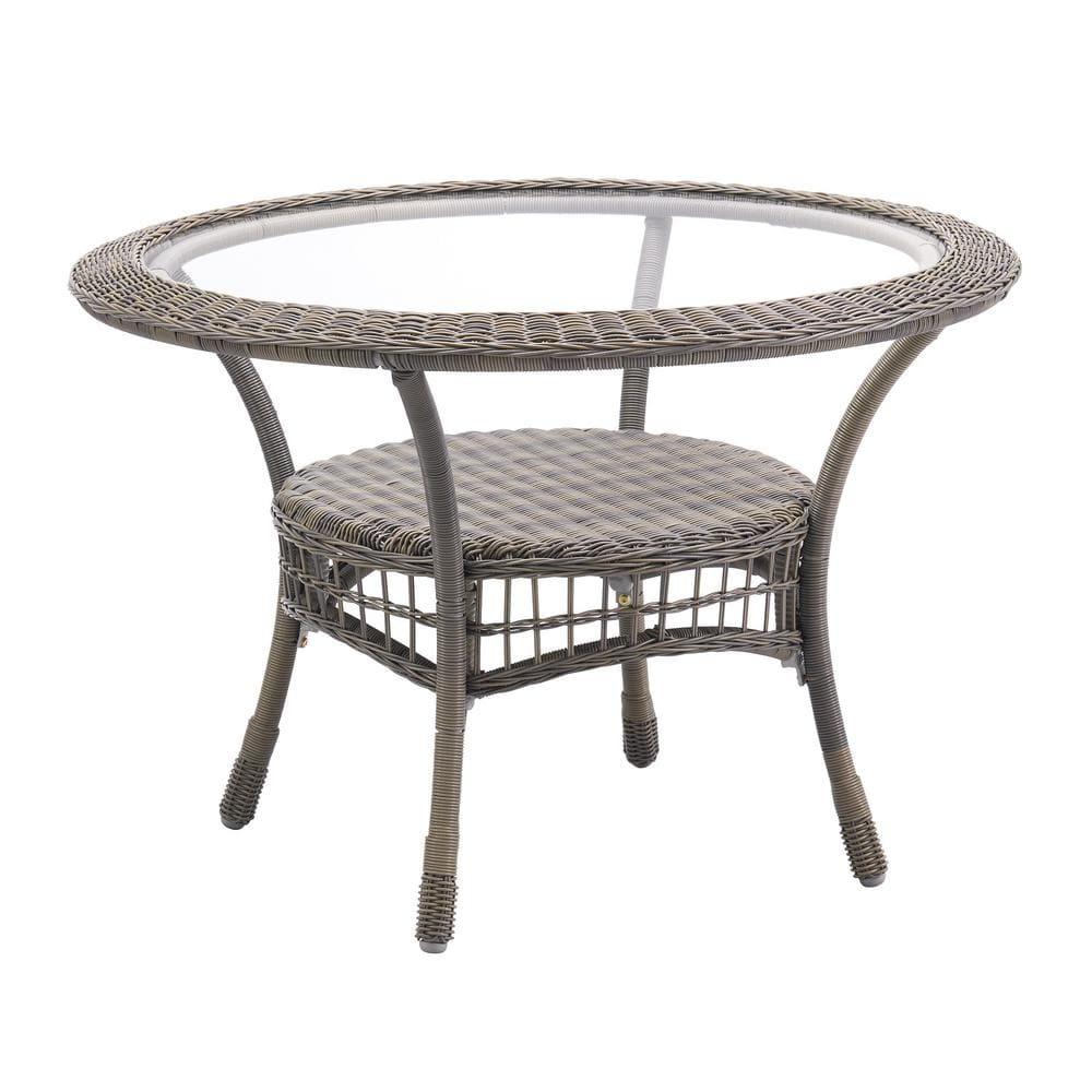 Carolina All-Weather Wicker Dining 5-Piece Dining Set with 42" Diameter Outdoor Dining Table and Four 37"H Chairs