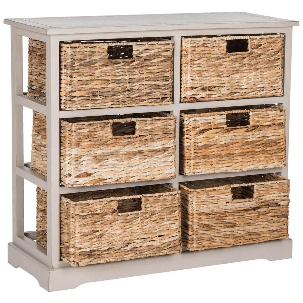 Keenan 6 Basket Storage Chest - AMH5740 - Vintage Grey - Safavieh Couture