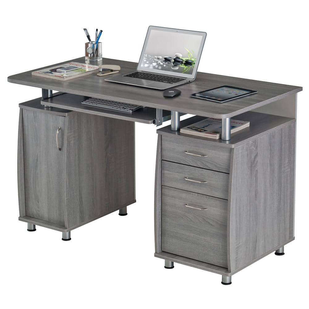 Complete Workstation Computer Desk with Storage, Keyboard Tray - Techni Mobili