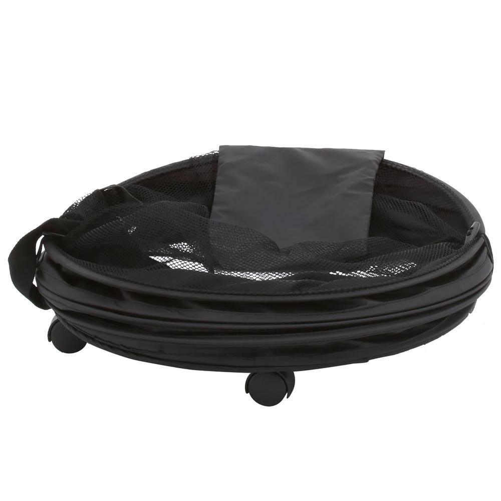 Honey-Can-Do Polyester and Steel Rolling Pop-up Hamper, Black