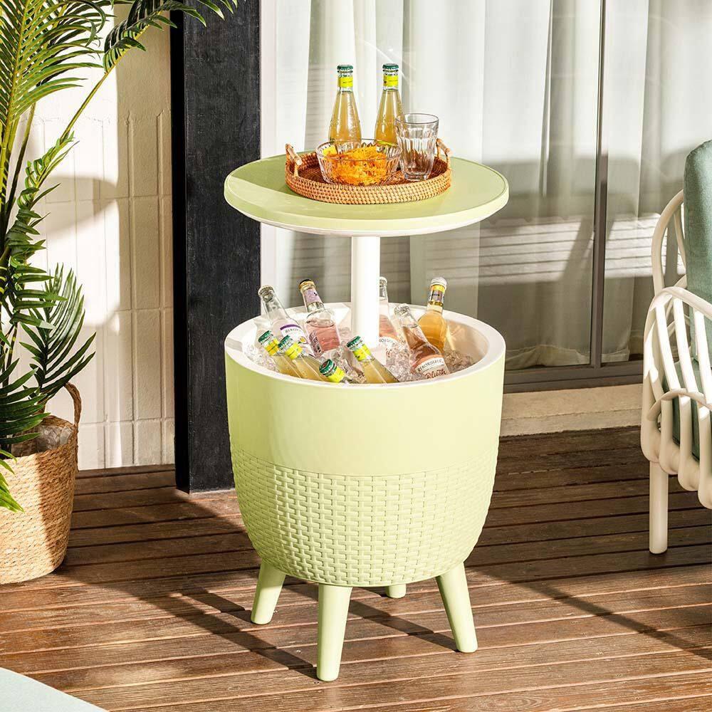 Cancun Resin Outdoor 2-In-1 Side Table and Cooler