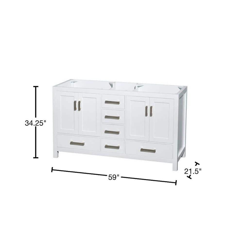 Wyndham Collection Sheffield 59" Freestanding Double Vanity Base Only
