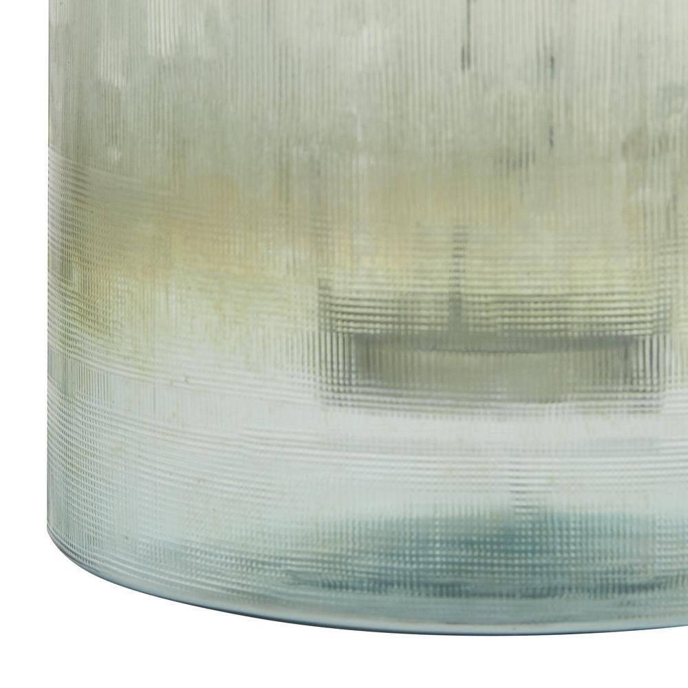 DecMode 7.5"W, 7.75"H Glass Contemporary Candle Holder, Turquoise, 1 - Piece