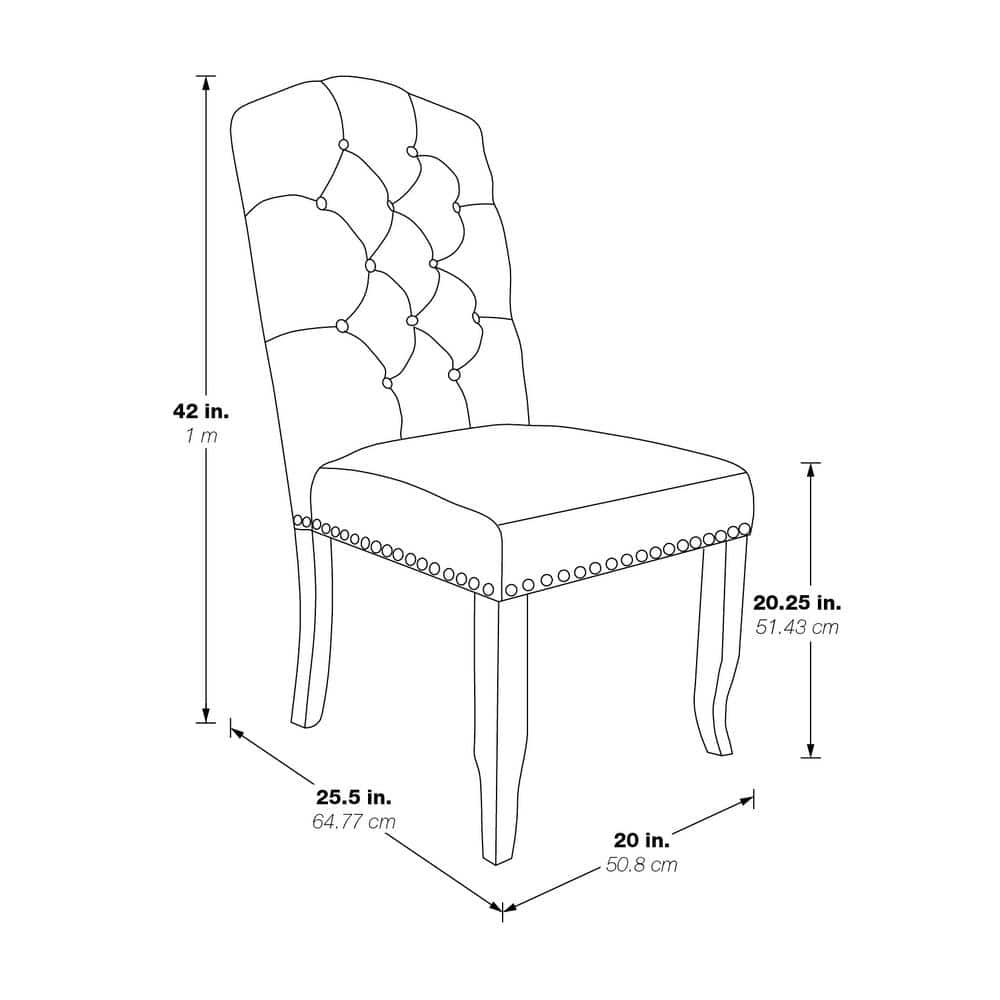 OSP Home Furnishings Jessica Tufted Dining Chair in Linen Cream Fabric