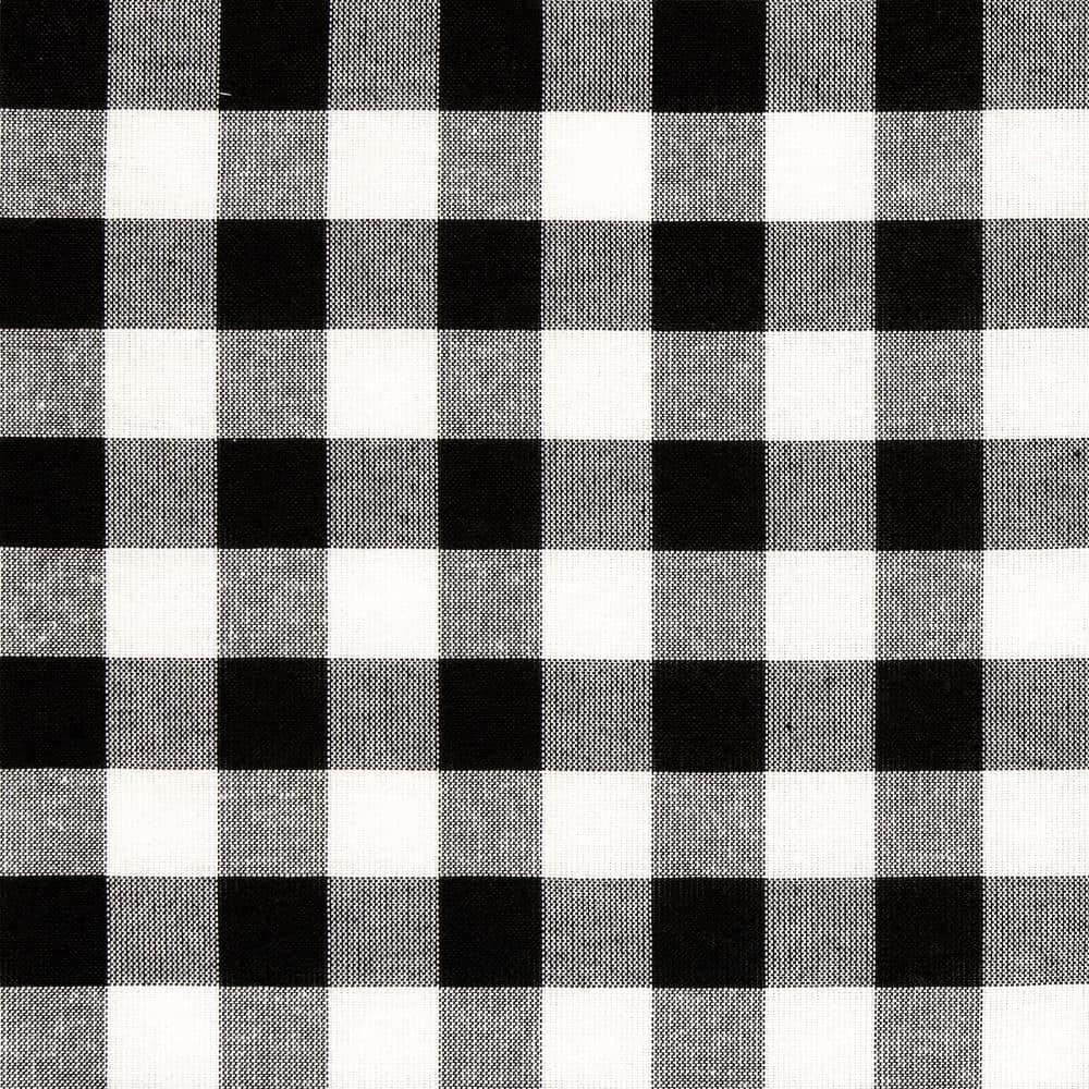 Achim Buffalo Check Indoor Polyester/Cotton Light Filtering Checkered Door Curtain Panel, Black/White, 54-in W x 40-in L