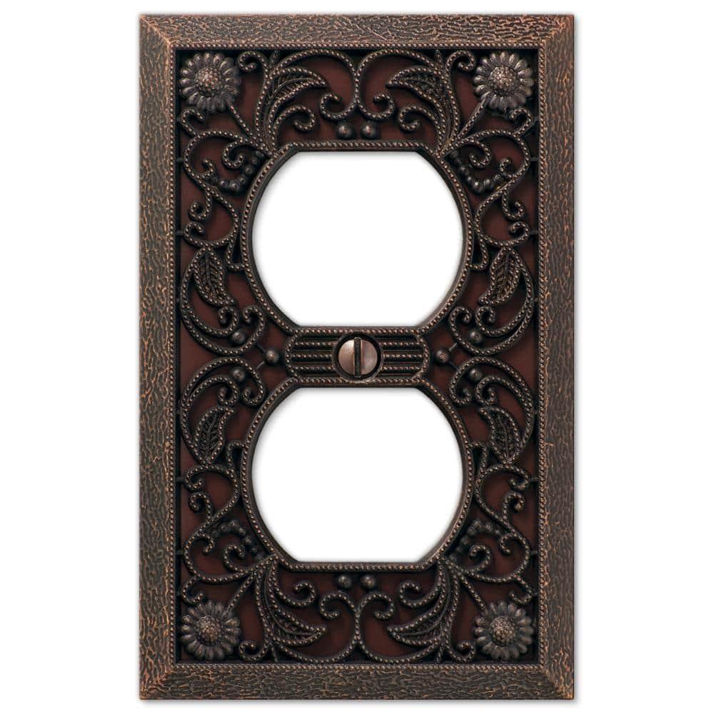 AmerTac Filigree No Subject 1 - Gang Duplex Outlet Standard Wall Plate