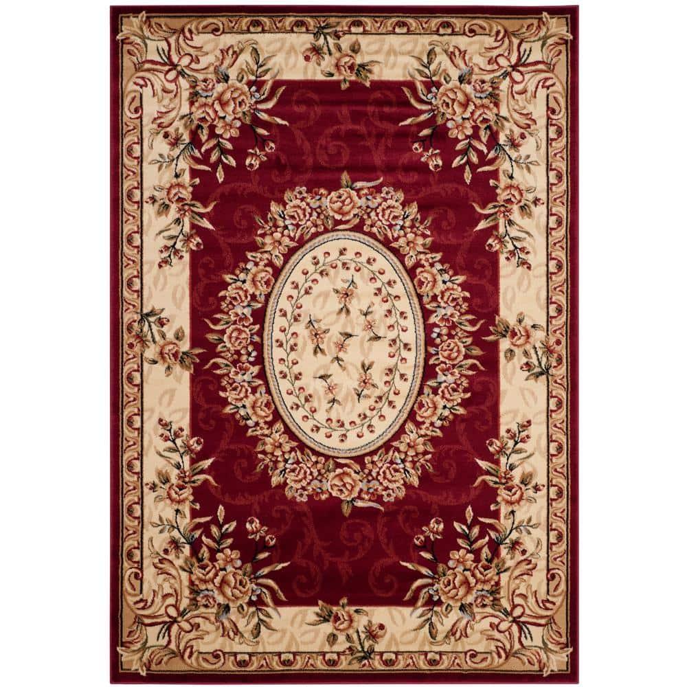 Lyndhurst LNH328 Power Loomed Area Rug - Red/Ivory - 6'x9' - Safavieh