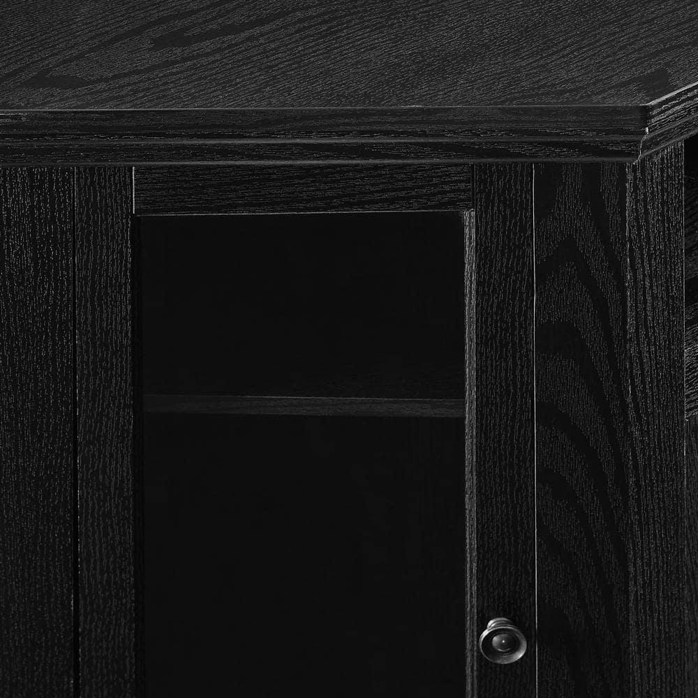 Walker Edison Black Corner Fireplace TV Stand for TVs Up to 50"