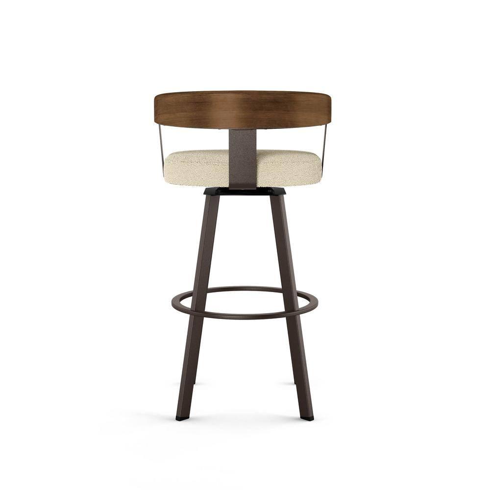 Amisco Lars Upholstered Barstool Cream/Dark Brown