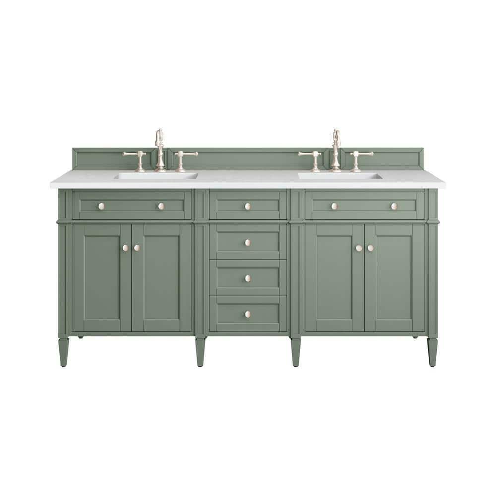 Smokey Celadon Green Double Vanity with Quartz Top