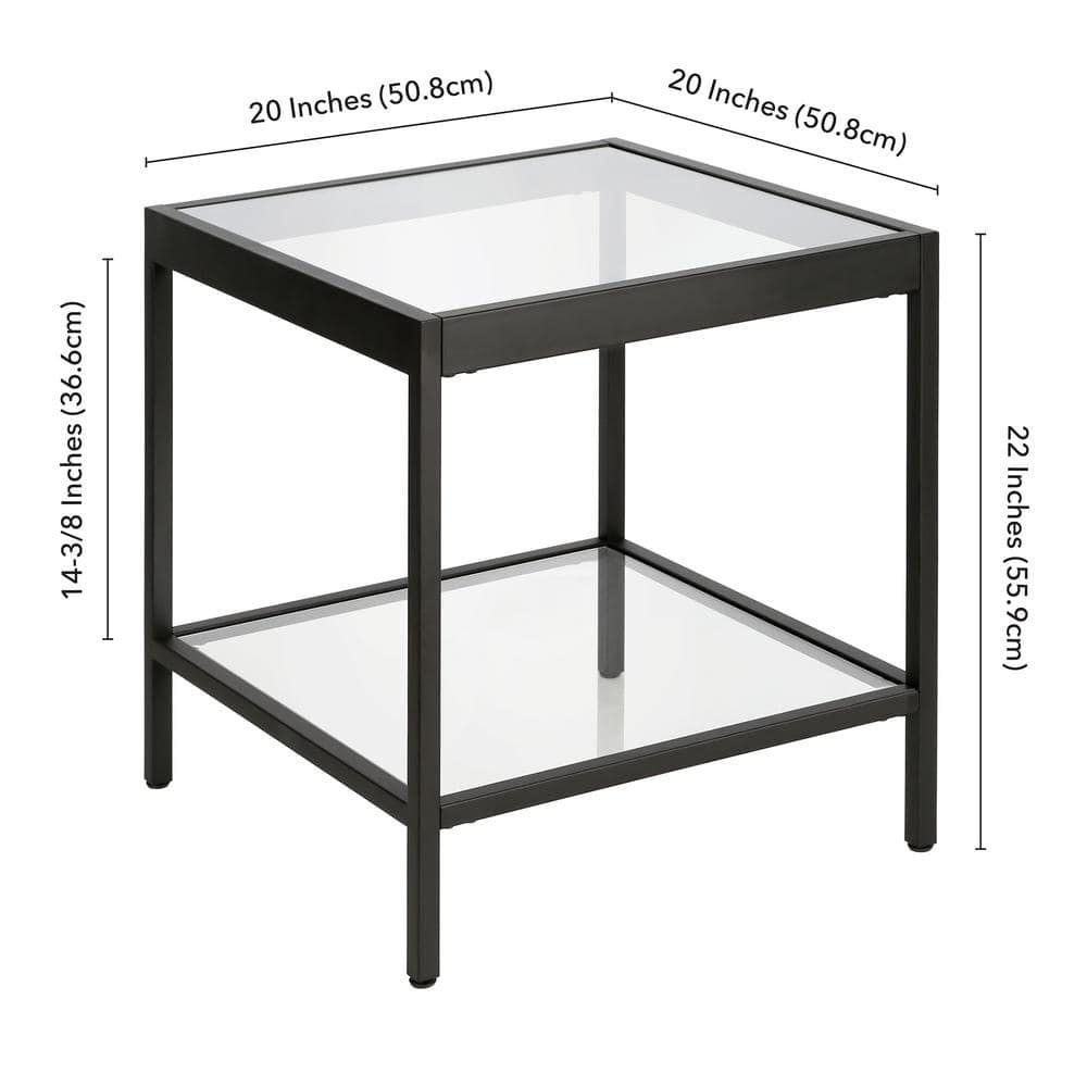 Evelyn&Zoe Alexis 20" Wide Square Side Table, Blackened Bronze