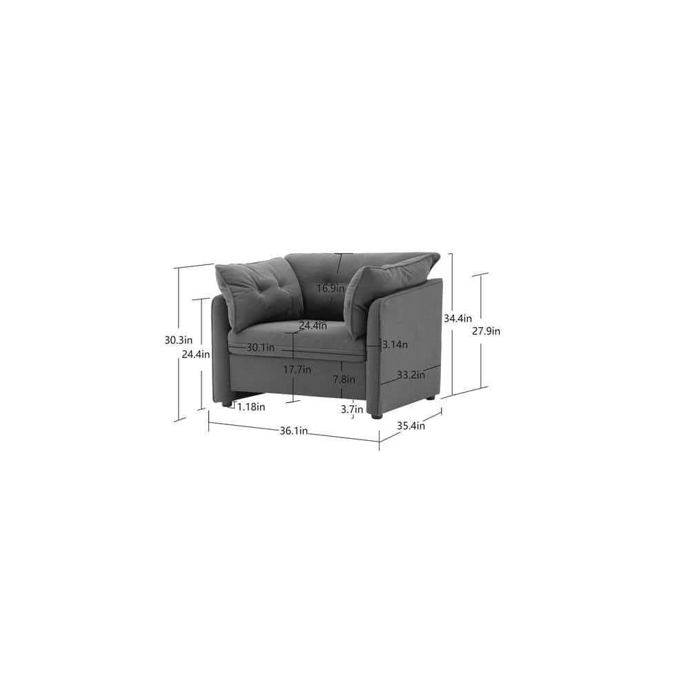 CHORLENIMI Modern Chenille Oversized Armchair | Wayfair