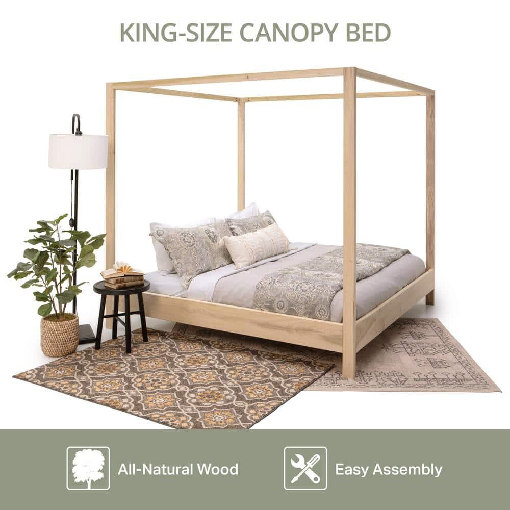 American Furniture Classics King Size Canopy Bed with Raised Platform