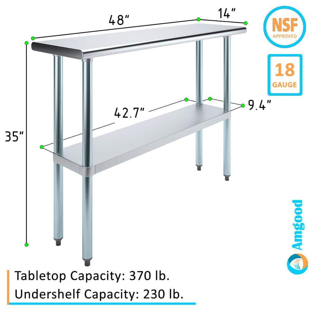 Amgood Stainless Steel Top Workbench
