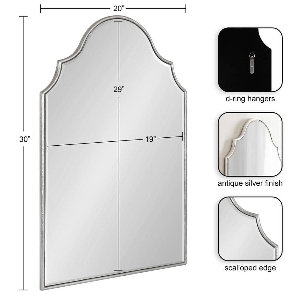 Kate and Laurel Leanna Framed Arch Wall Mirror, 20x30, Silver