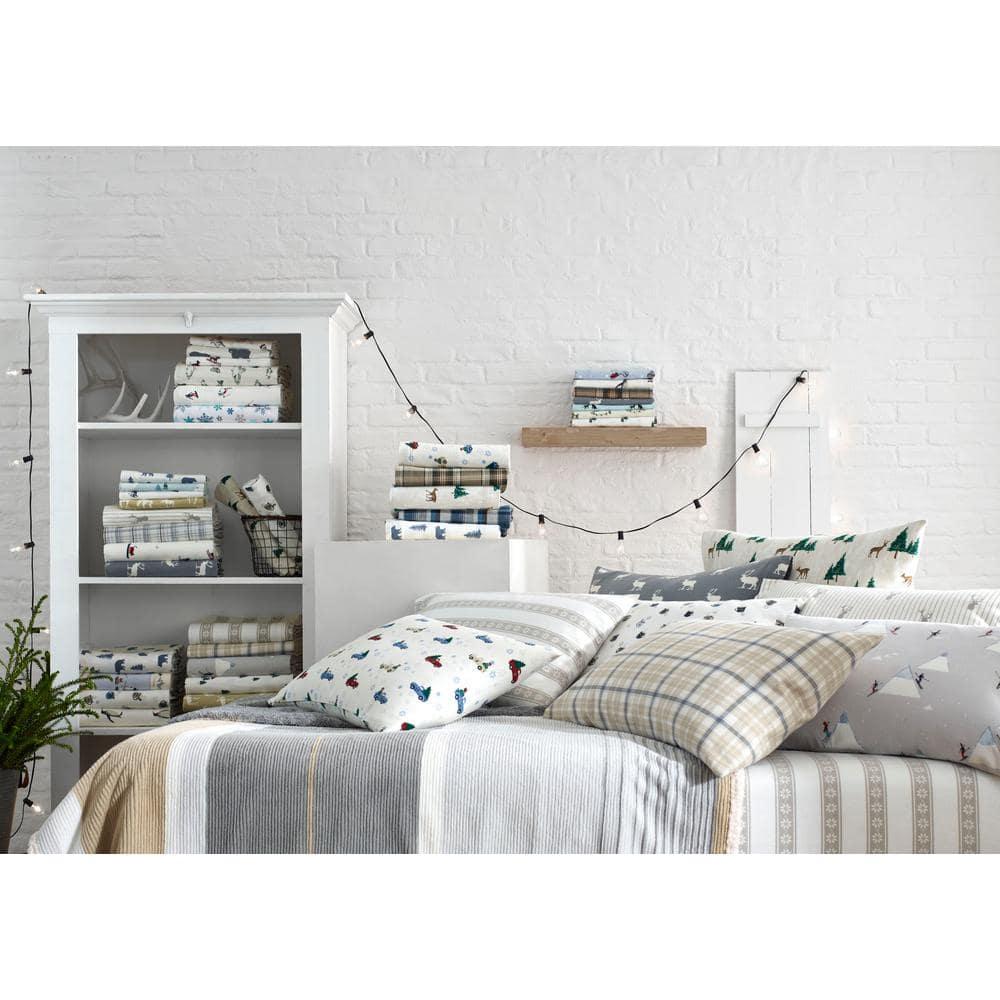 Full Patterned Flannel Sheet Set Tan - Eddie Bauer