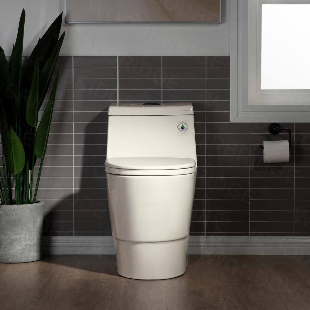 1.28 GPF Elongated ADA Height One Piece Dual-Flush Toilet with Soft-Closing Seat,MAP Flushing 1000G