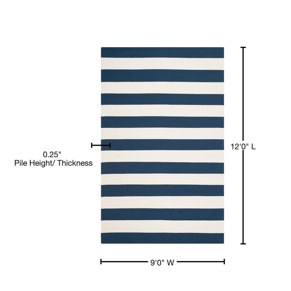 Montauk MTK712 Hand Woven Indoor Area Rug - Navy/Ivory - 9'x12' - Safavieh