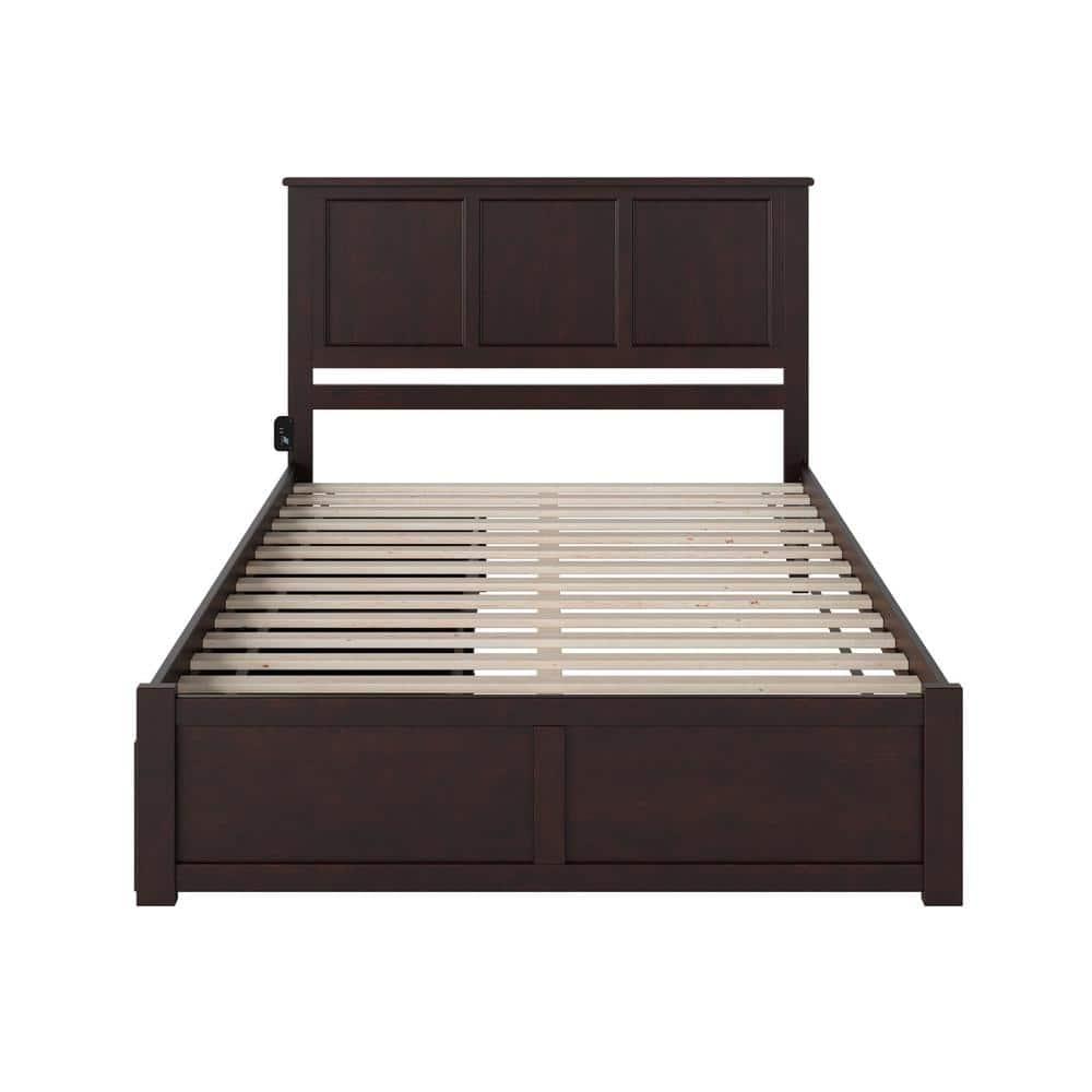 Madison Platform Bed with Flat Panel Foot Board and 2 Urban Bed Drawers in Multiple Colors and Sizes