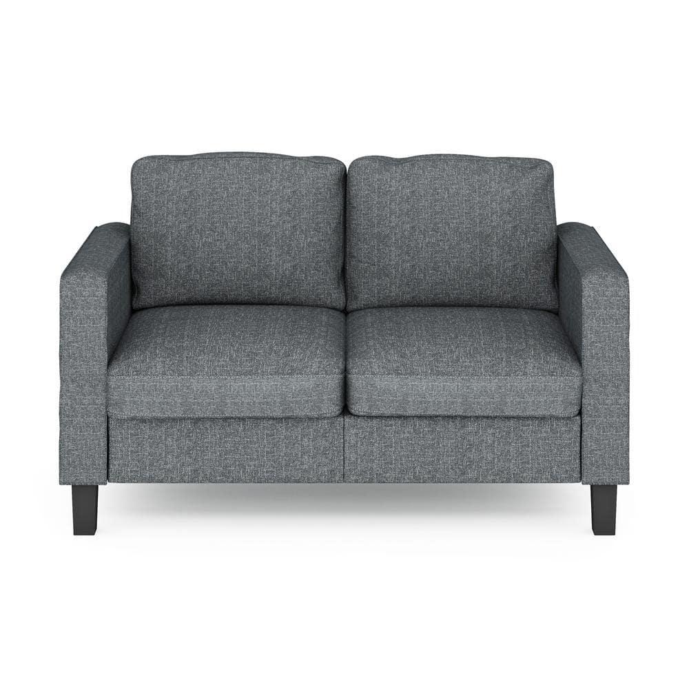 Furinno Bayonne Modern Upholstered Loveseat, Gunmetal