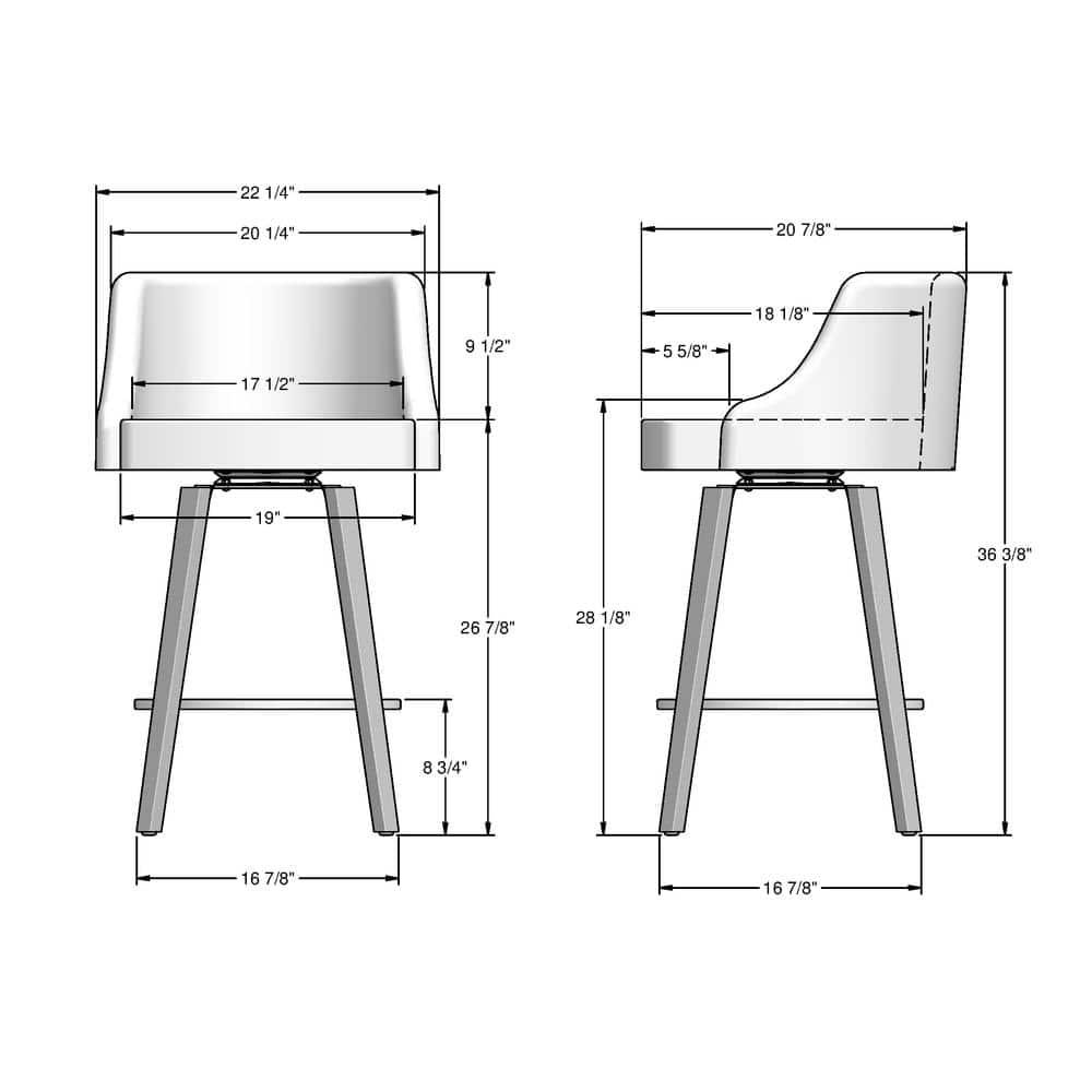 26.88" Ramon Swivel Counter Height Barstool - Amisco